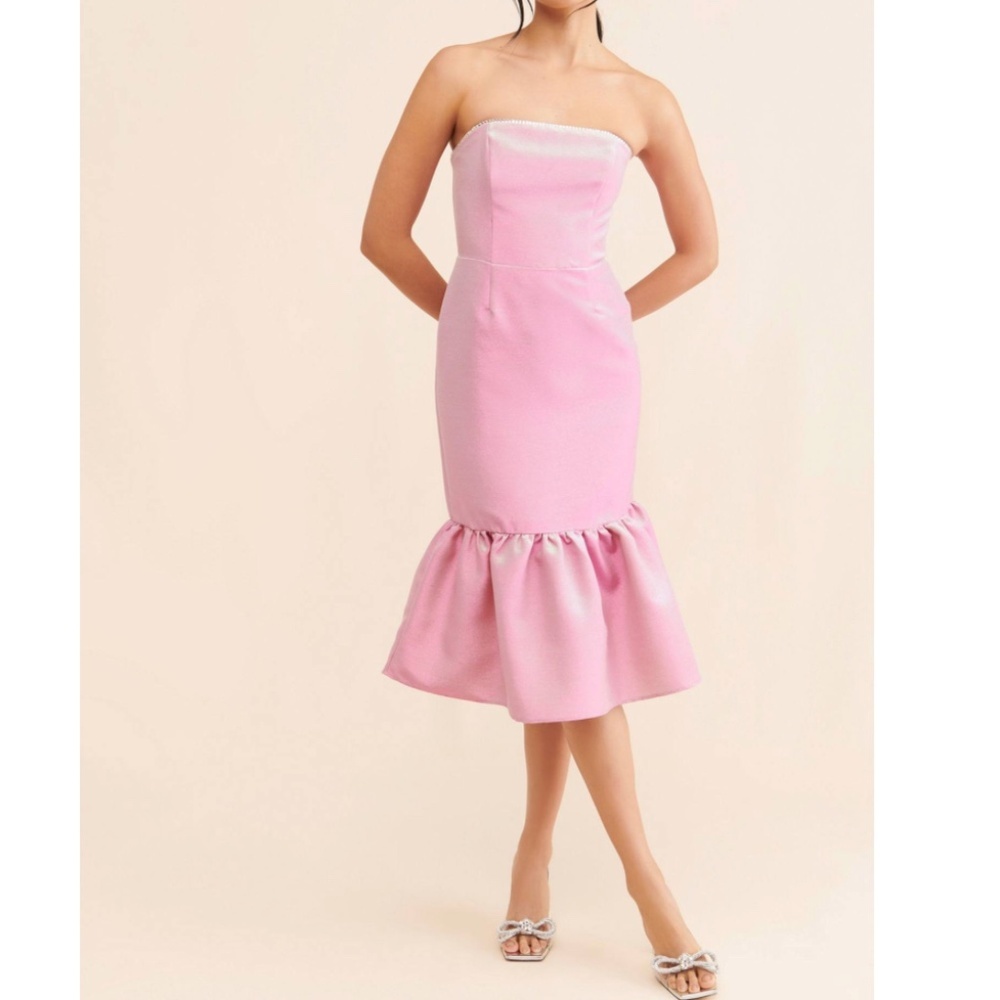 Gin & Jules Lexi Crystal Trim Midi Dress Sz Large